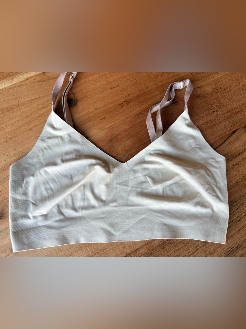 True & Co. Cream Wireless Seamless Bralette